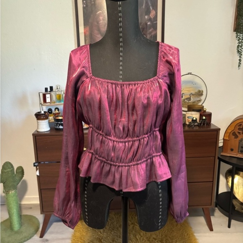 Adelyn Rae Shimmering‎ Purple Blouse